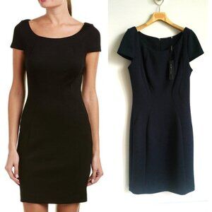 NWT ELIE TAHARI WOMEN BERNICE CAP DRESS NAVY Sz-6 $298